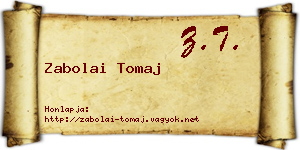 Zabolai Tomaj névjegykártya